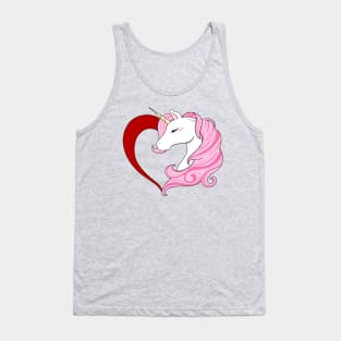 Pink Heart Unicorn Tank Top